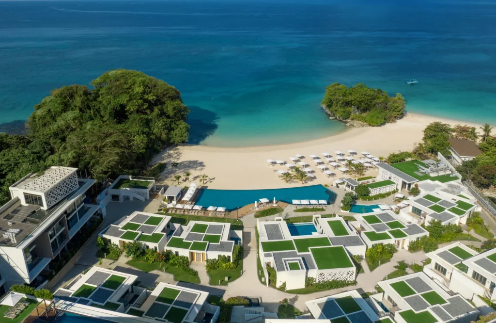 Aerial photo of crimson boracay