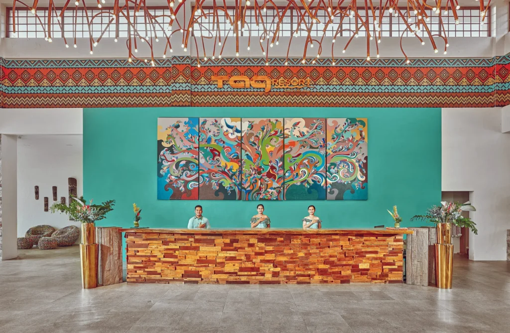 Lobby interior photography of TAG Resort Coron Palawan by Artem Levy of Vipixel Productions Corp.